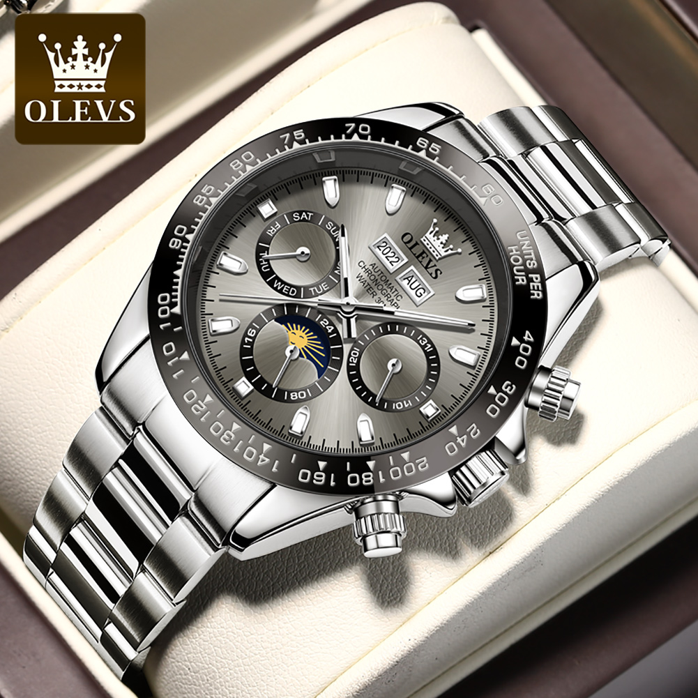 Omega Watch Seamaster - OLEVS 6654 luksusowy męski zegarek chronograf